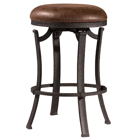 Transitional Metal Backless Counter Height Swivel Stool