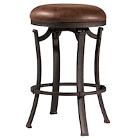 Transitional Metal Backless Counter Height Swivel Stool