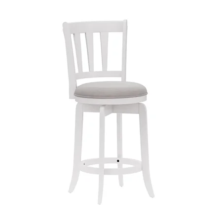 Transitional Swivel Counter Stool with Upholstered Seat