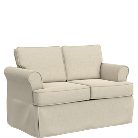 Contemporary Upholstered  Loveseat with Skirted Legs