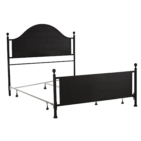 Arched Plank Design Queen Size Metal Bed