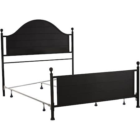 Arched Plank Design Queen Size Metal Bed