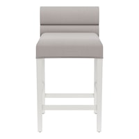 Contemporary Upholstered Channel Tufted Counter Stool