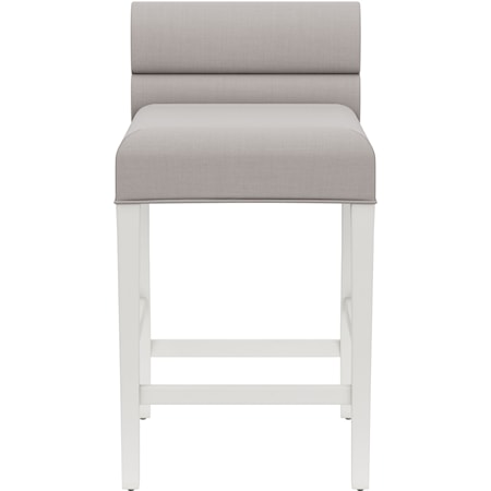 Contemporary Upholstered Channel Tufted Counter Stool