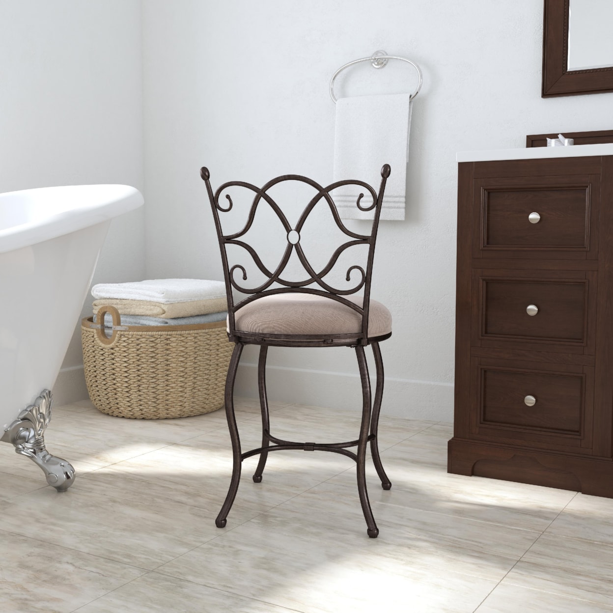 Hillsdale Brody Vanity Stool