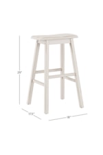 Hillsdale Moreno Wood and Upholstered Backless Bar Height Stool