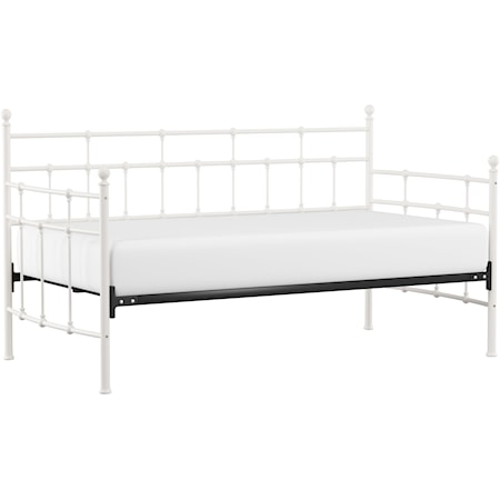 Traditional Metal Twin Daybed with Wood Slat Suspension Deck