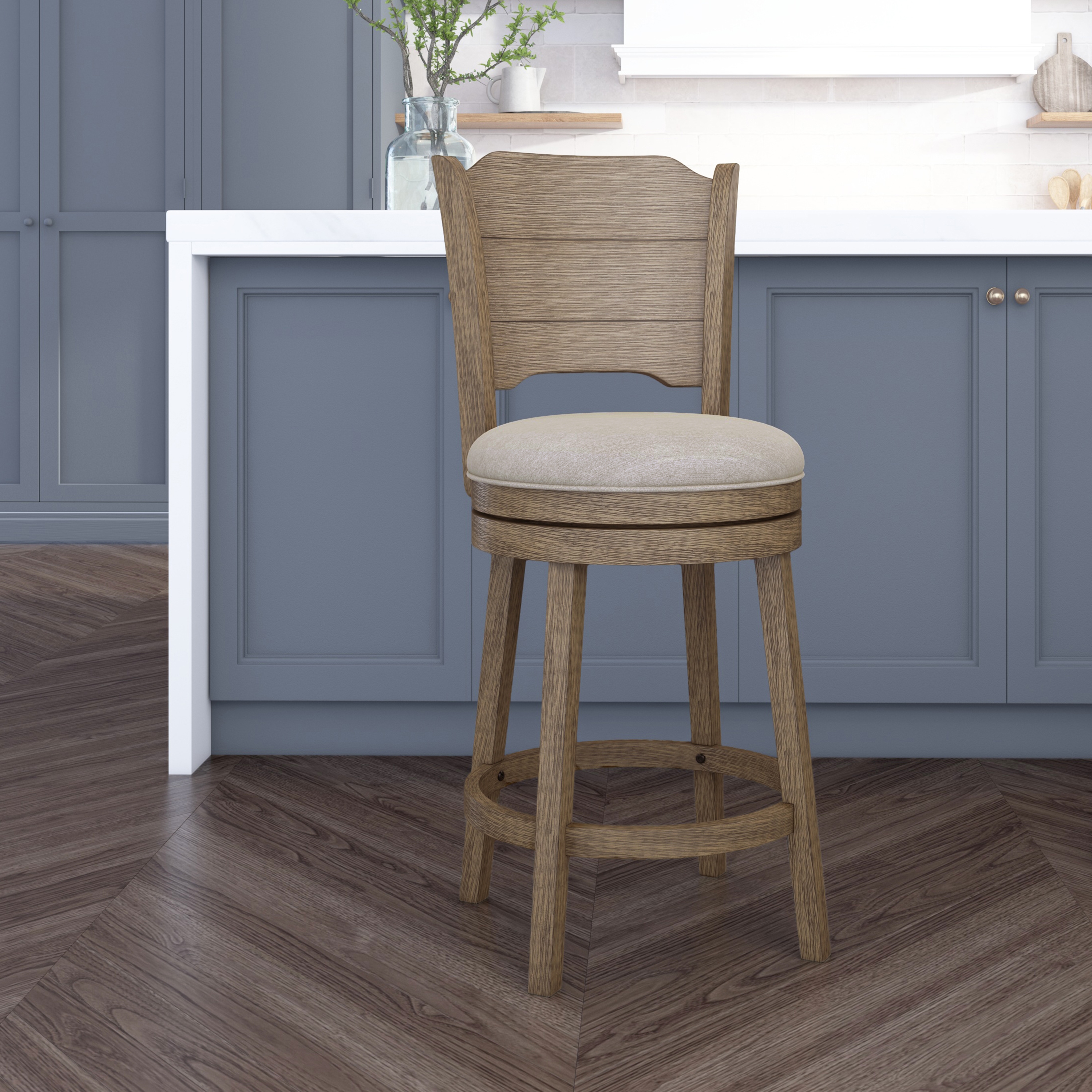 HH2 Home Clarion Wood Counter Height Swivel Stool