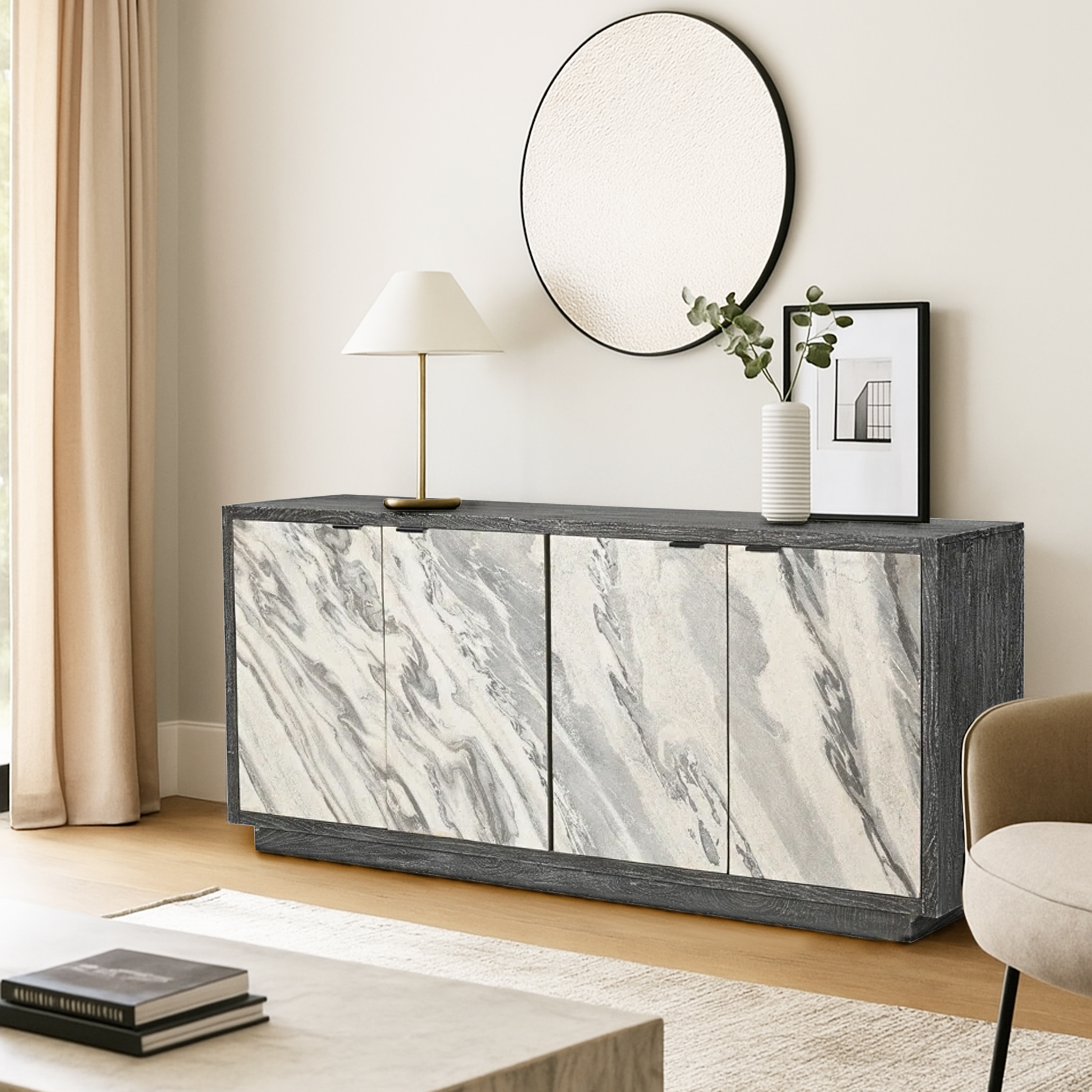 HH2 Home Home Creations Maeve 4-Door Credenza