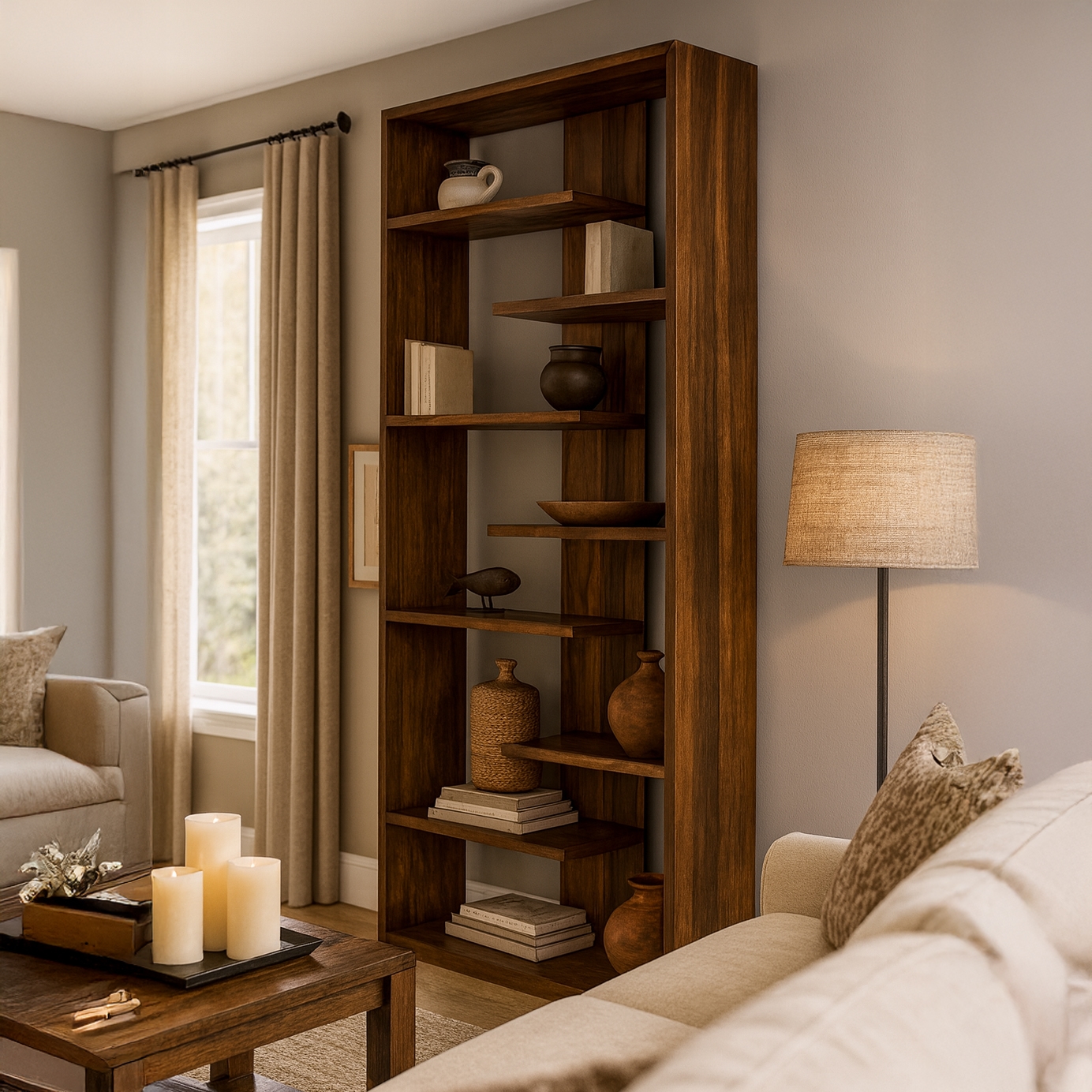 HH2 Home Home Creations Blake 7-Shelf Bookcase