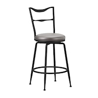 Modern Transitional Swivel Counter Stool with Upholstered Seat