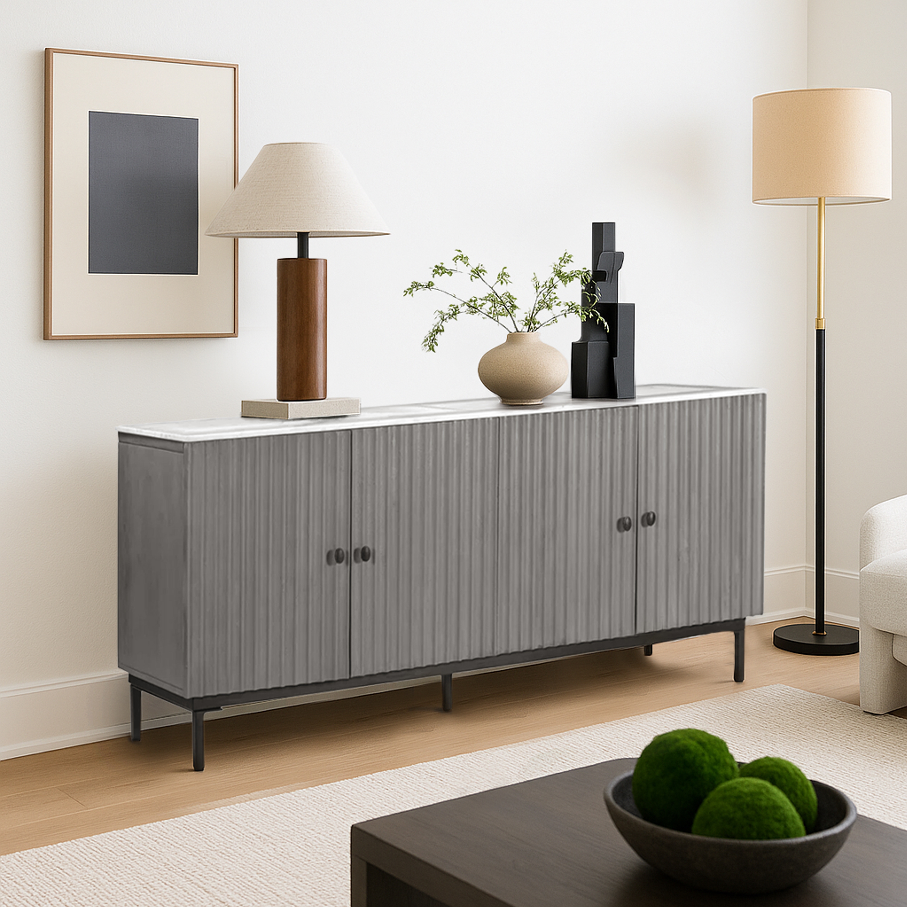 HH2 Home Home Creations Caseyn 4-Door Credenza