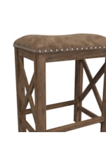 Hillsdale Willow Bend Backless Wood Counter Height Stool with Nailhead Trim