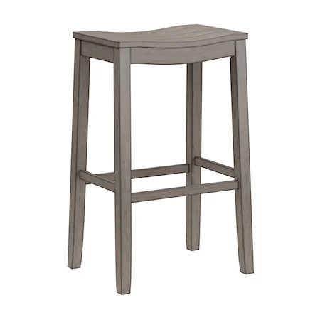 Farmhouse Backless Barstool with Saddle-Style Seat