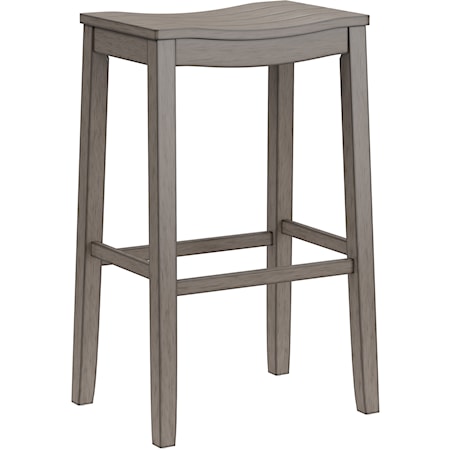 Farmhouse Backless Barstool with Saddle-Style Seat