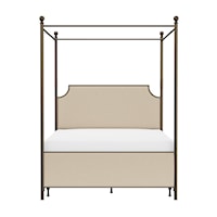 Queen Size Upholstered Canopy Bed