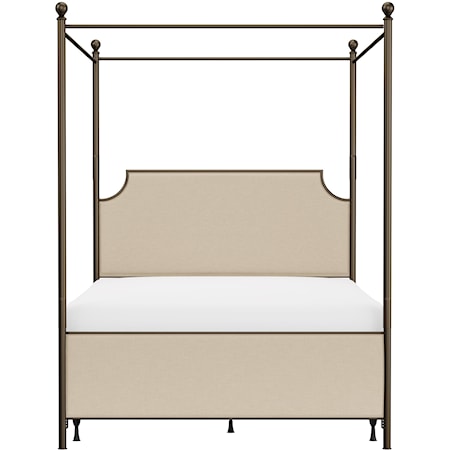 Queen Size Upholstered Canopy Bed