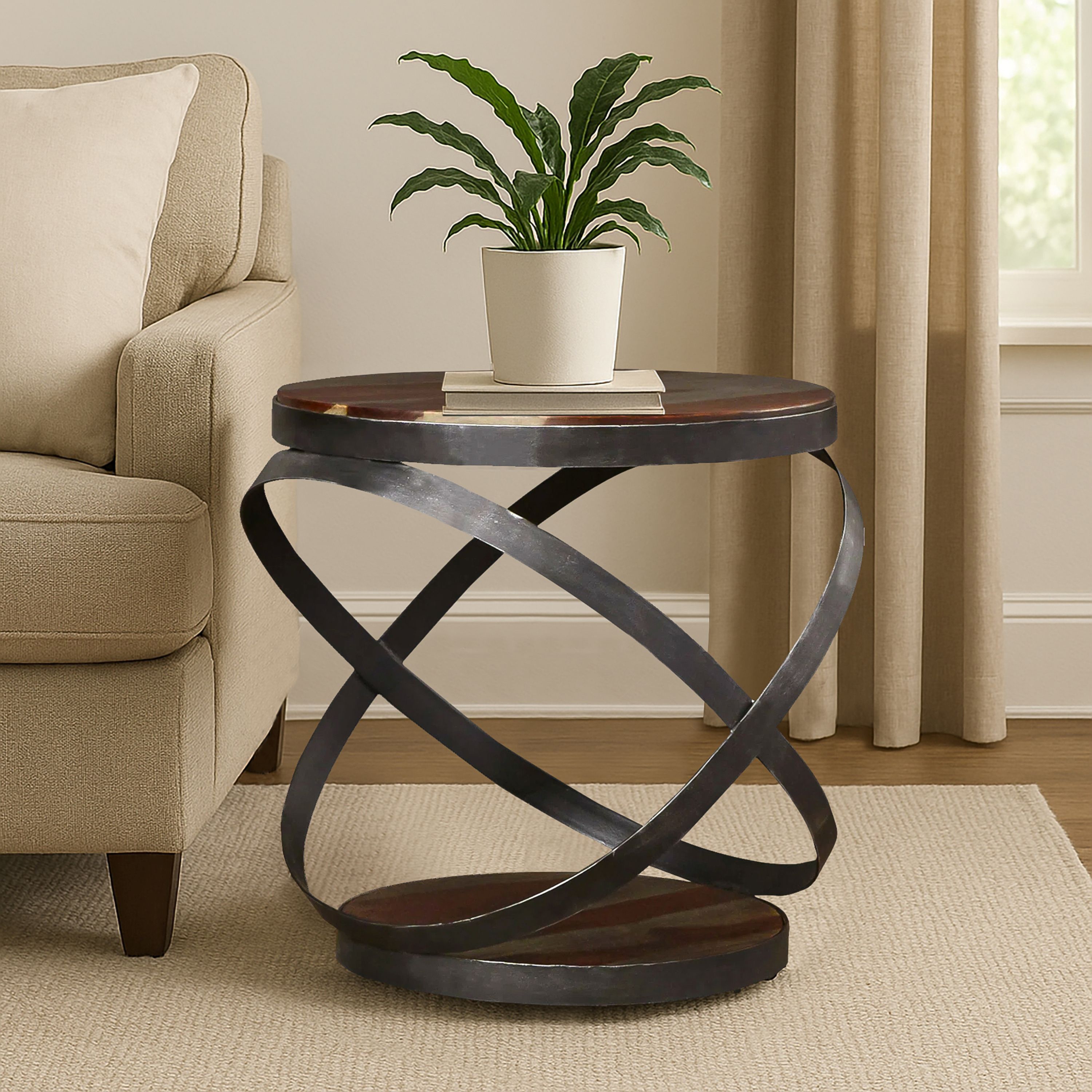 HH2 Home Home Creations Grayson Round Accent Table