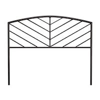 Metal Queen Size Headboard with Chevron Spindle Design