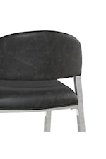 Hillsdale Molina Modern Metal Counter Height Stool with Upholstered Curved Back