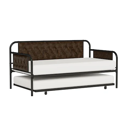 Mid-Century Modern Twin Daybed with Roll Out Trundle