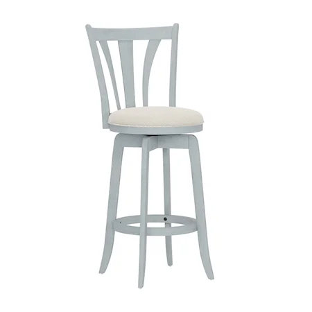 Transitional Swivel Counter Stool with Upholstered Seat