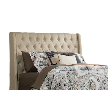 Traditional Queen Upholstered Headboard and Frame