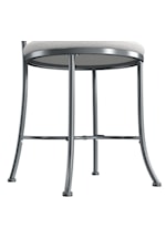 Hillsdale Dutton Traditional Metal Vanity Stool with an Open Back Decorative Line Design