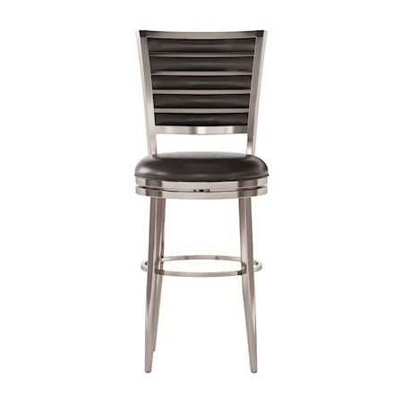 Rouen Metal Bar Height Swivel Stool with Upholstered Back