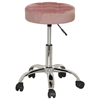 Glam Adjustable Swivel Vanity Stool with Casters