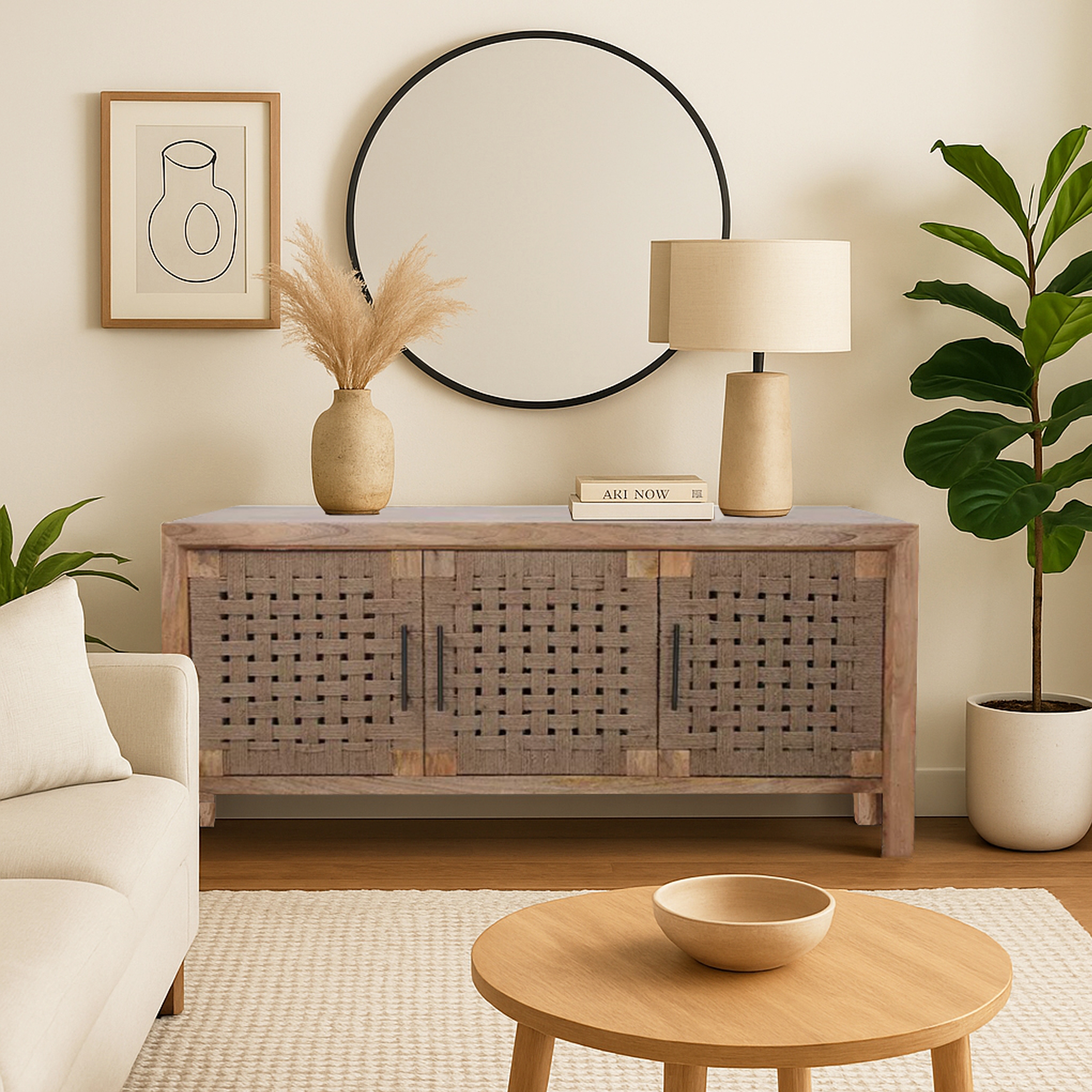 HH2 Home Home Creations Nia Three Door Credenza