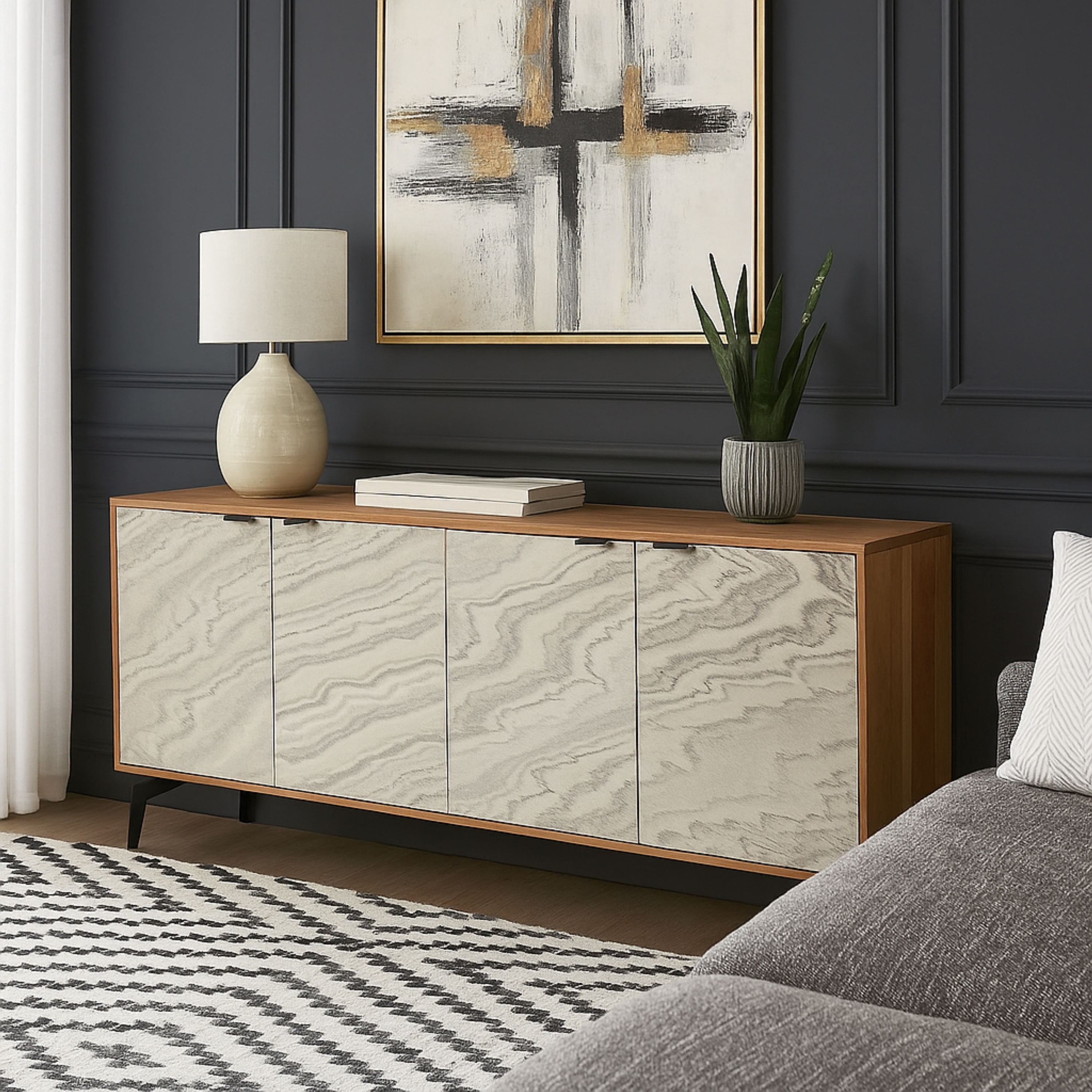 HH2 Home Home Creations Maeve 4-Door Sideboard