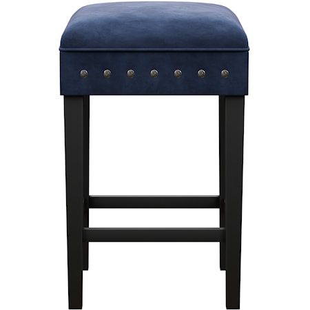 Contemporary Counter Stool with Upholstered Seat