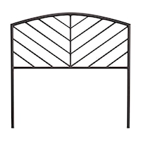 Metal Full Size Headboard with Chevron Spindle Design