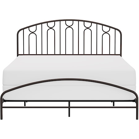 Riverbrooke Metal Arch Scallop Design Queen Bed with Low Footboard