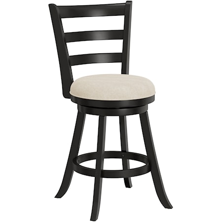 Contemporary Swivel Counter Stool with Upholstered Seat