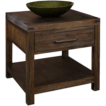 Farmhouse End Table with Storage