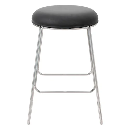 Contemporary Metal Backless Counter Stool with Footrest