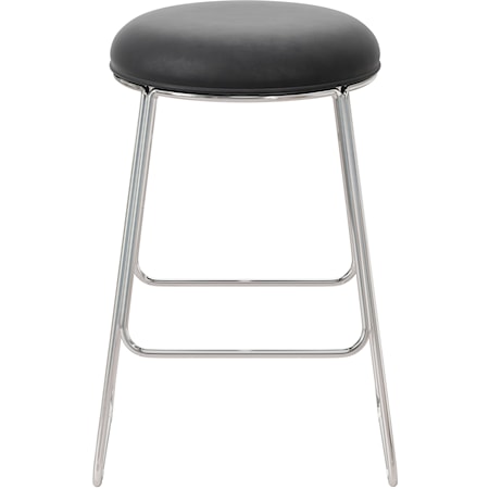 Contemporary Metal Backless Counter Stool with Footrest