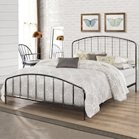 Tolland Arched Spindle Design Metal Queen Bed with Metal Rails and Slats