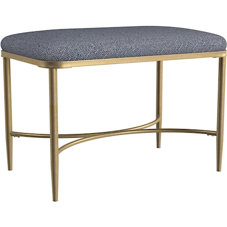 Contemporary Backless Metal Vanity Stool with Rectangular Seat