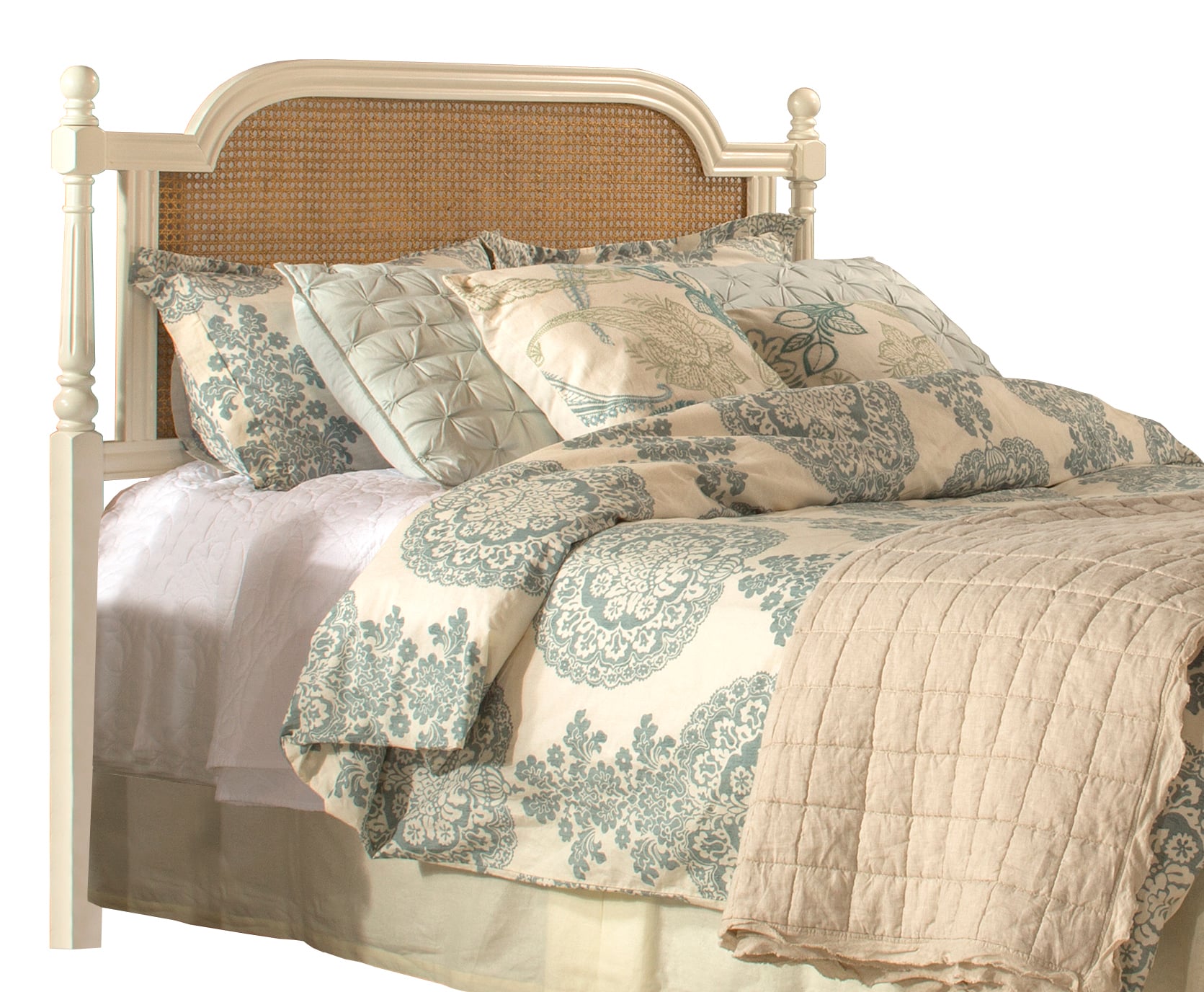 Hillsdale Melanie 2167HQR Wood And Cane Queen Headboard With Metal ...