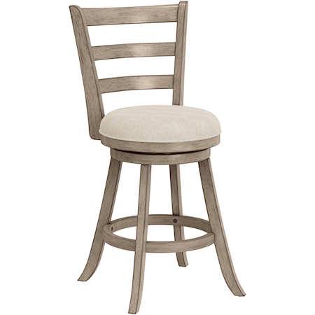 Contemporary Swivel Barstool with Upholstered Seat