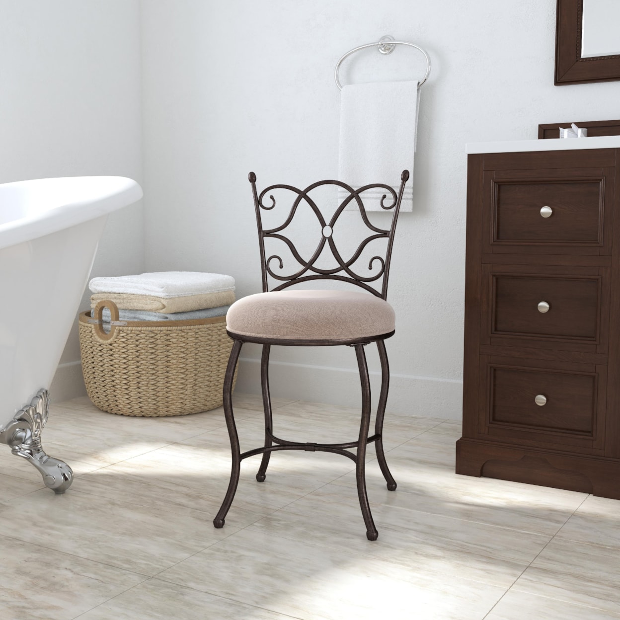 Hillsdale Brody Vanity Stool