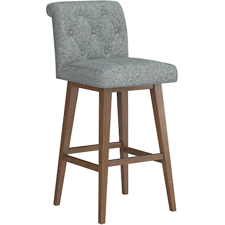 Tufted Adjustable Swivel Stool