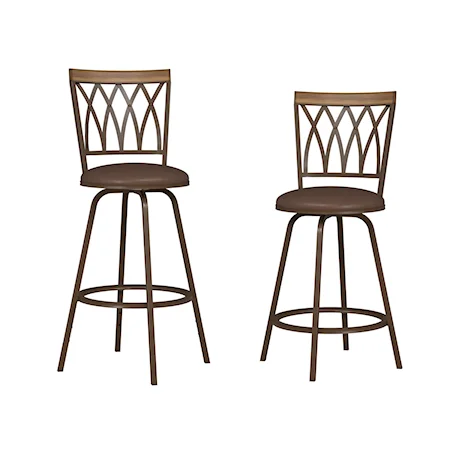 Deacon Metal Swivel Adjustable Stool with Nested Legs, Set of 2