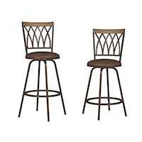 Deacon Metal Swivel Adjustable Stool with Nested Legs, Set of 2