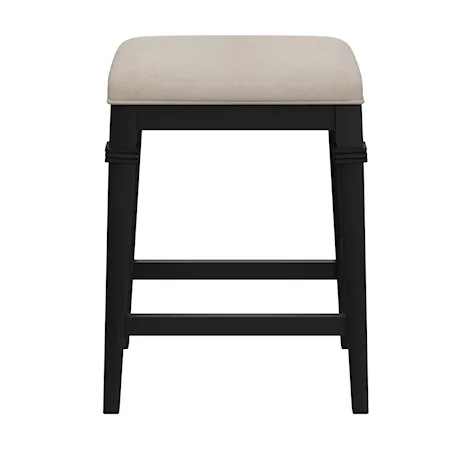 Wood Backless Counter Height Stool with Tapered Legs