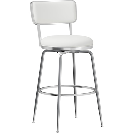 Contemporary Swivel Bar Stool with Upholstered Seat