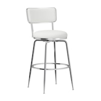 Contemporary Swivel Bar Stool with Upholstered Seat